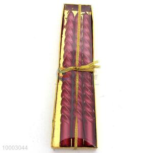3pc red screw thread <em>candles</em>