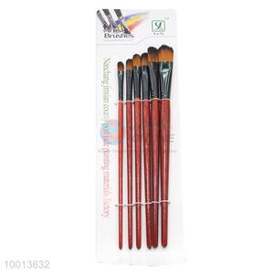 Wholesale 6 Pieces Wine Red Handle Drawing Pen/Artist Brush Set