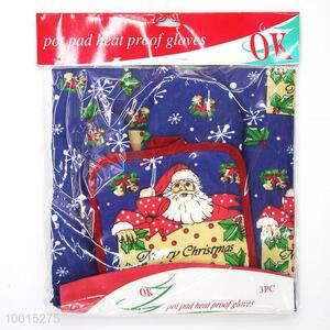 Wholesale A Set of Houseware Polyester Insulation Mat/<em>Pot</em> Holder，Microwave Oven Glove and Apron