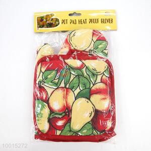 Wholesale Peach Insulation Mat/<em>Pot</em> and Microwave Oven Glove Set
