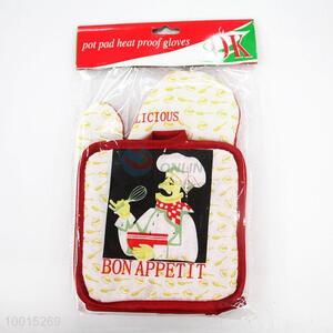 Wholesale Chef Insulation Mat/<em>Pot</em> and Microwave Oven Glove Set