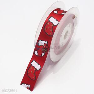 Hot Sale High Quality 3.8CM Christmas Stocking Print <em>Ribbon</em>