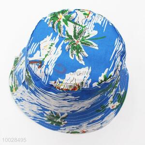 New arrivals blue printed bucket hat beach hat