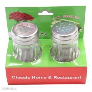 2 Pieces/Set Home Eseential 7.8*4.8CM Glass Condiment Bottle with Vertical Stripe