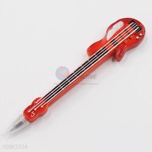 Promotional 13*3cm Red Guitar Shaped Ball-point Pen with Magnetic Sticker