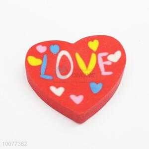 Red Heart Shape Rubber Eraser