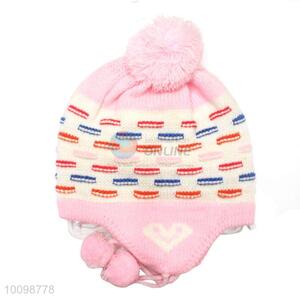 Wholesale fashion girls knitted hat with top ball