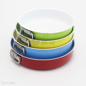 4 Pcs/Set Colorful Ceramic Round Non-stick Grill Pan Ovenware with Two Handles