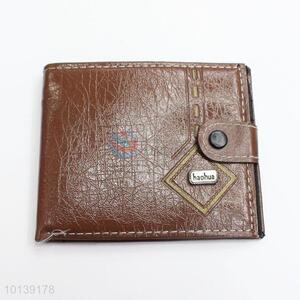 Vintage Style Brown Color Cheap Men Short <em>Wallet</em> with Buckle
