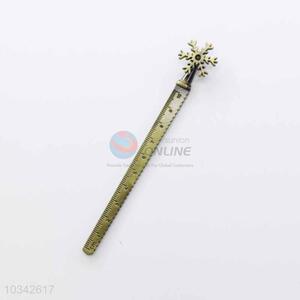 Zinc Alloy Ruler Bookmark with Snow Charm