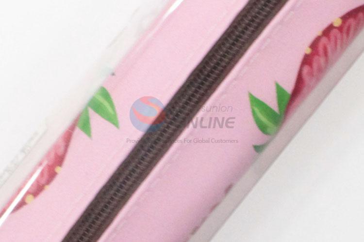 Customized New Fashion Strawberry Printed Pencil Bag