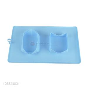 New Arrival Food Grade Portable Pet Silicone <em>Bowl</em> Plate <em>Dog</em> Feeder Collapsible Double <em>Bowl</em> <em>Dog</em>