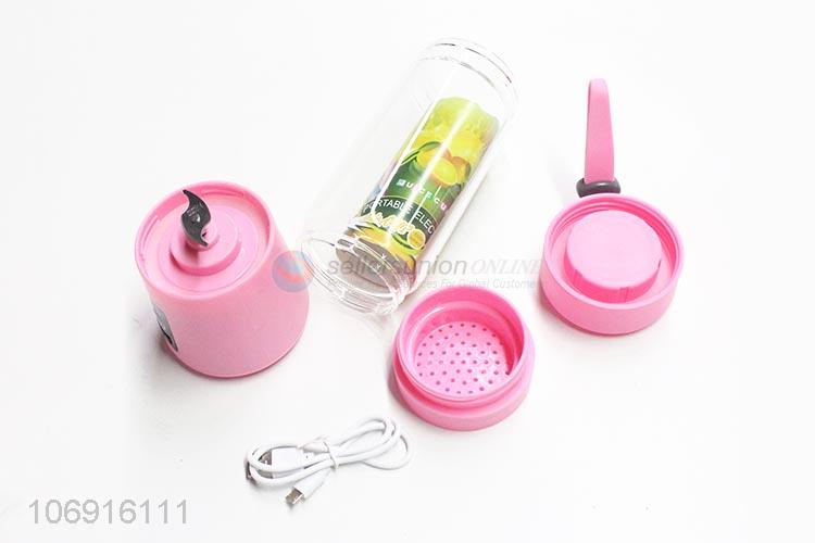 China OEM mini double-click type electric blender usb charging juicer with 2pcs blades