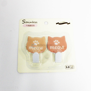 Factory Wholesale 2PCS Cute Cat Shape Sticky Hooks