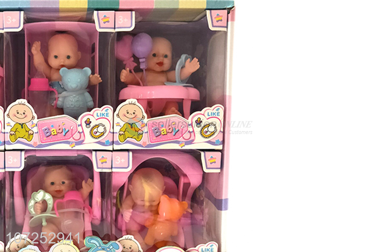 Premium Quality 6 Pieces Vinyl Doll With Dining Chair Toy Set