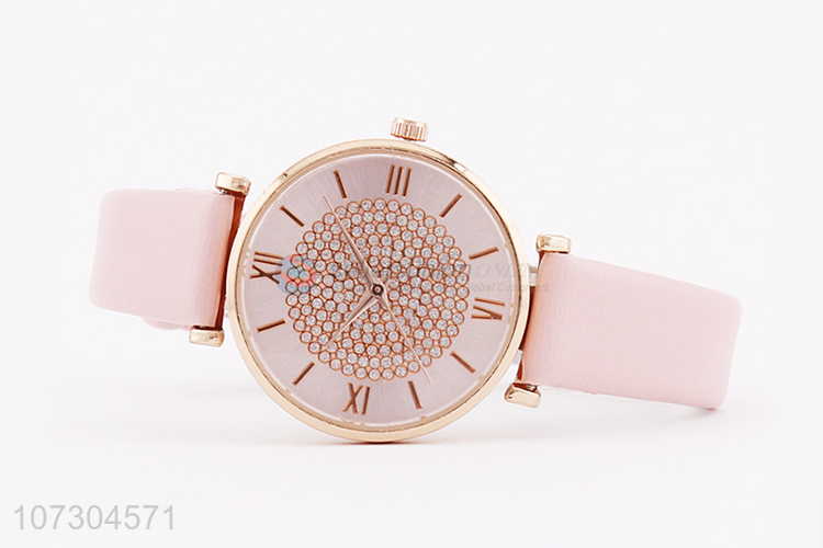 Top Quality PU Watchband Colorful Watches Ladies Wristwatch