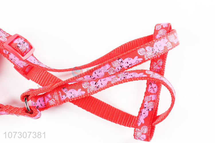 Good market pet products cute rabbit printed dog collar leash