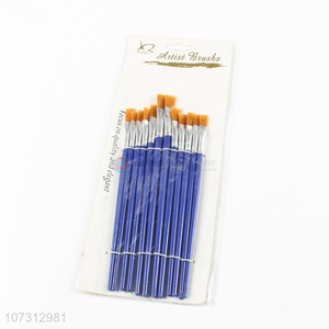 Latest arrival art tools 12pcs plastic handle watercolor painting brush oil paintbrush