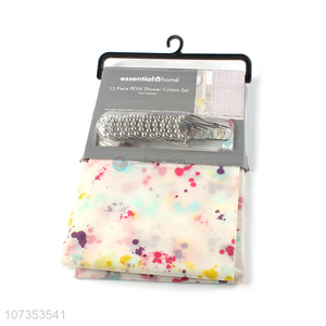 Most popular splash ink printing peva shower curain set <em>bath</em> <em>curtain</em> set