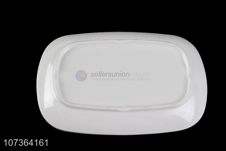 New Design Rectangle Melamine Plates White Tableware