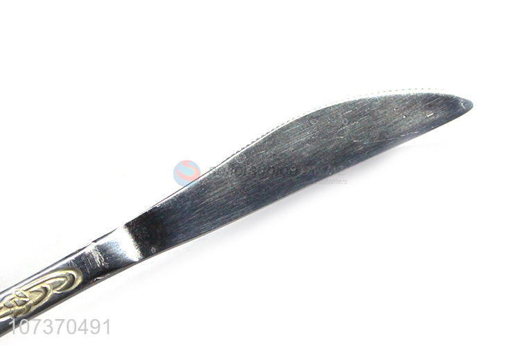 Low price stainless steel dinner knife metal table knife flatware
