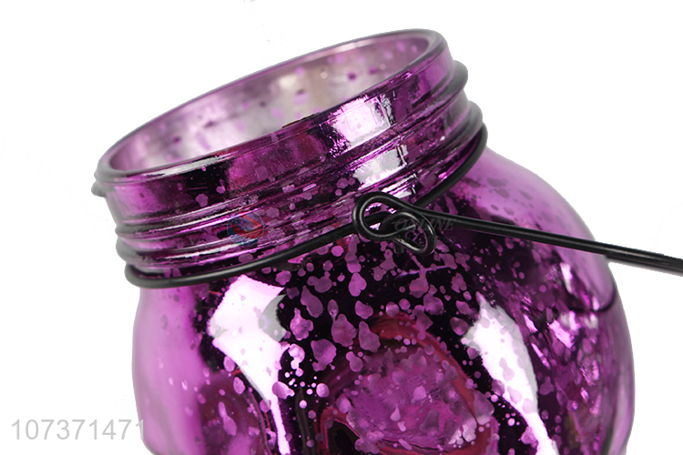Cool Design Glass Halloween Candlestick With Handle