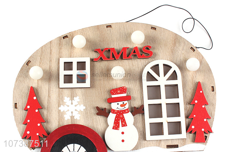 Recent design led light wooden car Christmas ornaments tabletop decoration
