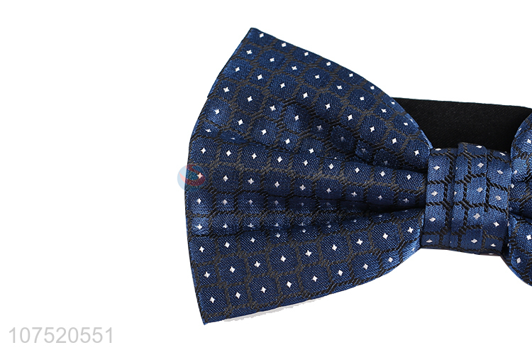 Factory price fashion grid jacquard men's bow tie