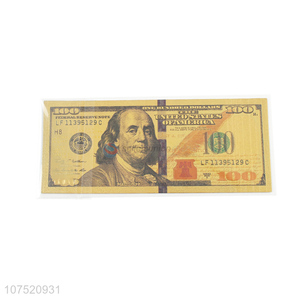 China manufacturer 100 dollars banknote 24k gold foil banknote money