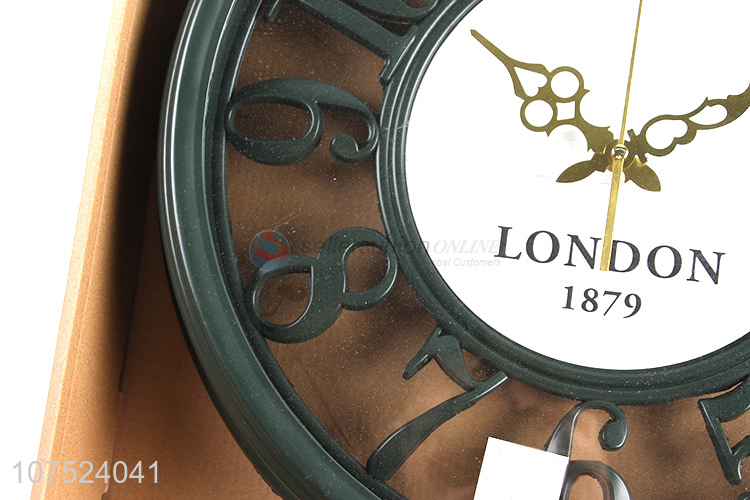 Wholesale trendy plastic wall clock hollowed-out silent quartz clock for bedroom decoration