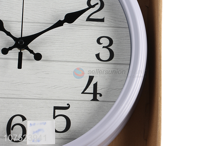 Custom logo personalized wood grain wall clock living room silent clock for decoration