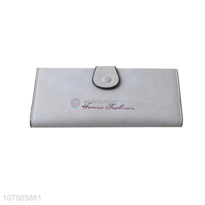 Hot products <em>ladies</em> foldable pu leather <em>purse</em> with button