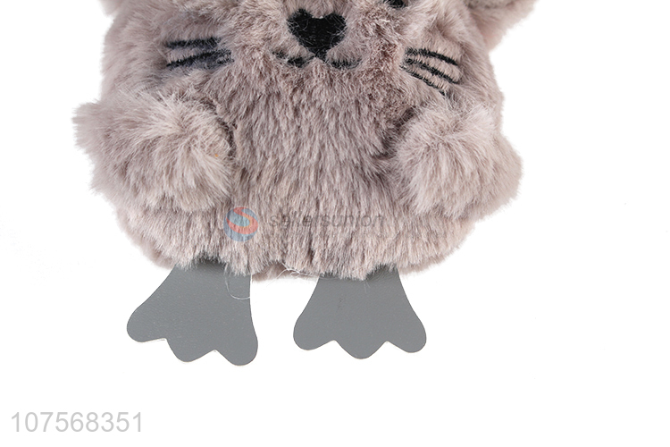 Hot selling faux fur pom pom key chain bag charm fluffy mouse keyring