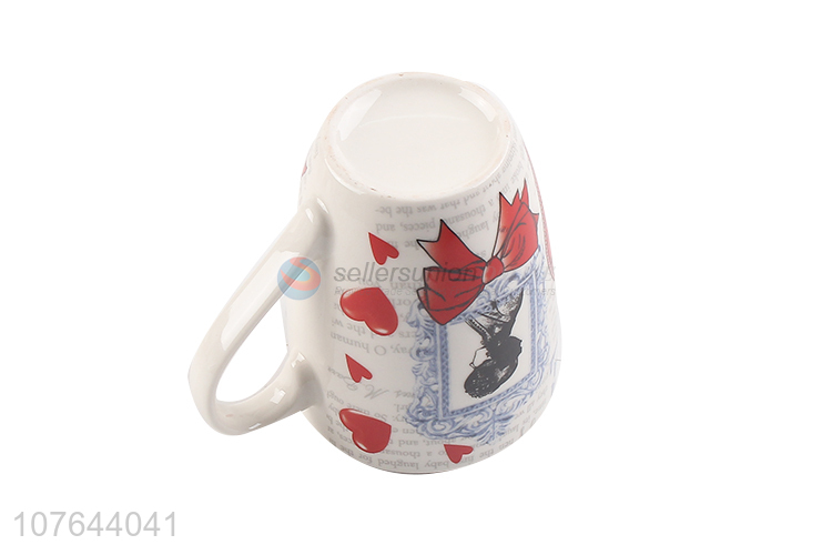 Wholesale color ceramic coffee tea cups with handle for home