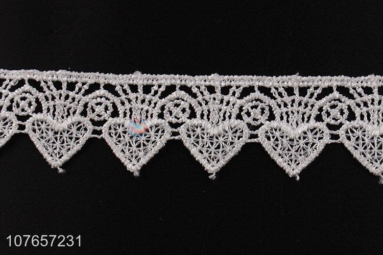 Good fashion polyester white lace trim for garment accessories
