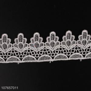 Hot sale good quality white embroidery border lace trim