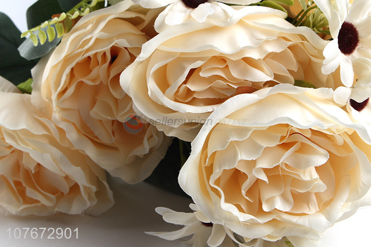 Factory price cloth yellow artificial flower for wedding party