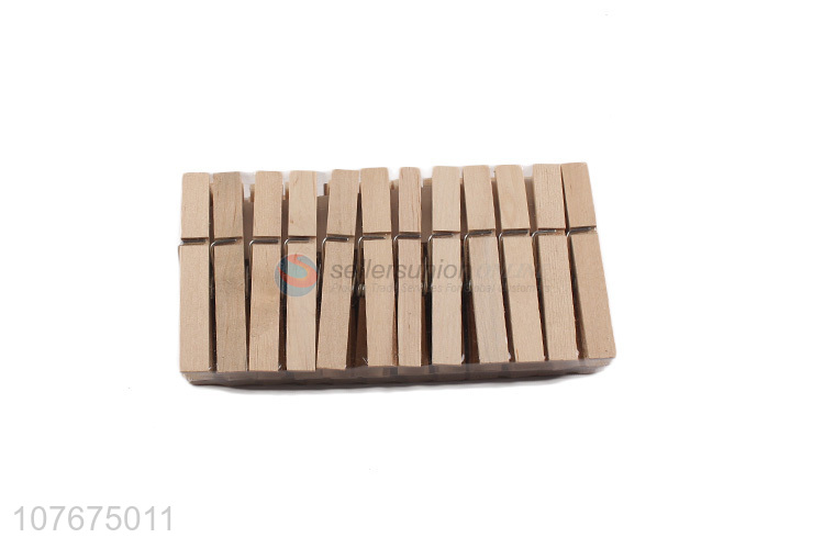 Multifunctional windproof and durable bamboo clothespins 24 pcs