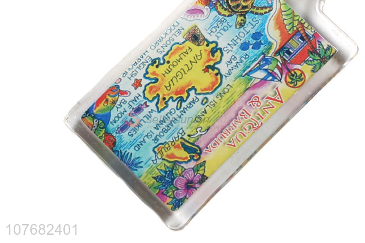 High quality Antigua souvenir key chain acrylic keyring