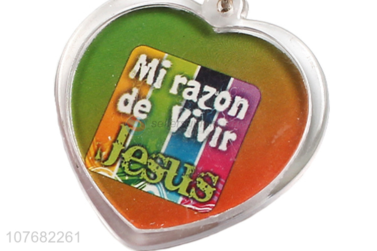 Promotional heart key chain plastic keyring for souvenir