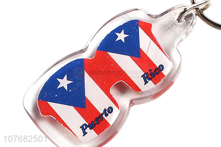 Good price Puerto Rico souvenir key chain acrylic keyring