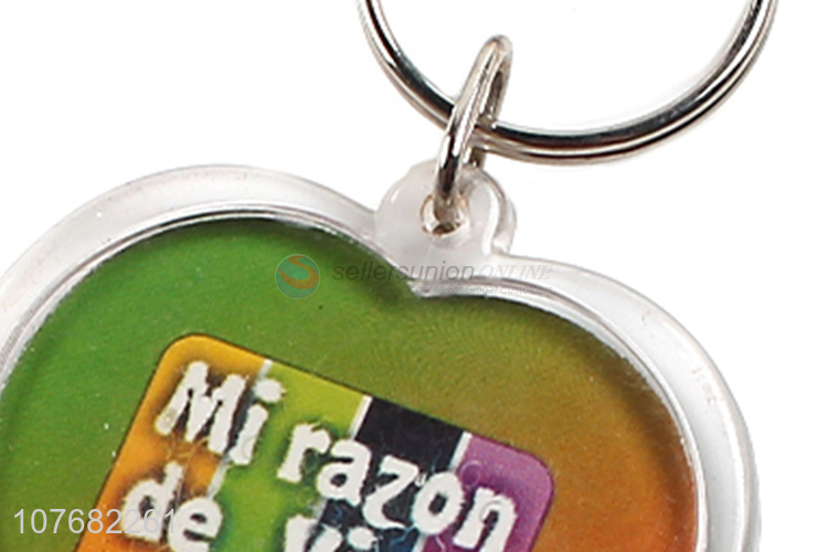 Promotional heart key chain plastic keyring for souvenir