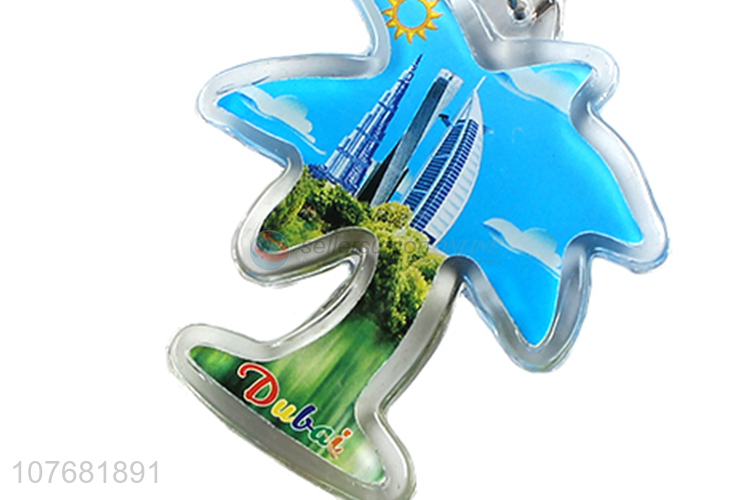 Recent products coconut palm key chain acrylic keychain for souvenir