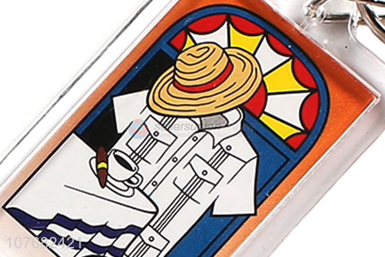 Wholesale cheap Cuba souvenir key chain acrylic keyring