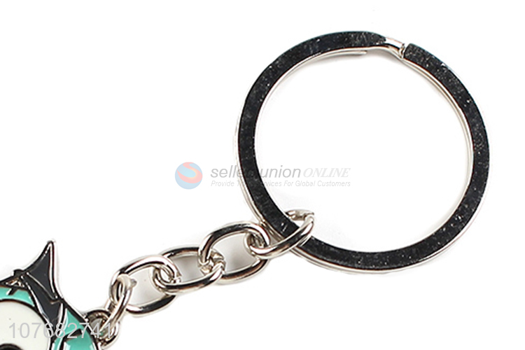 Creative design owl key chain metal keyring for souvenir