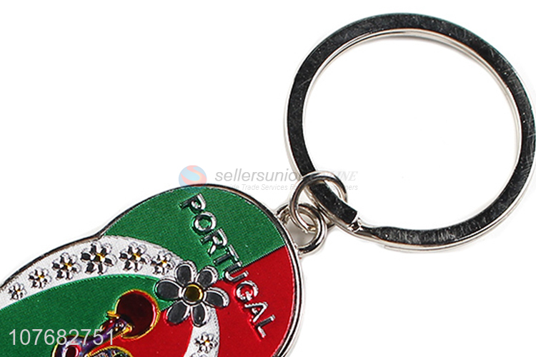 Good quality flp flops key chain metal keychain key ring
