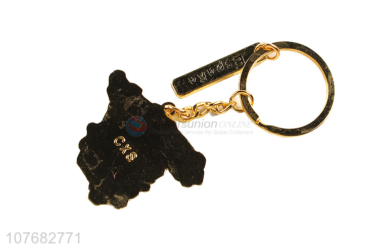 New products enamel key chain metal keychain key ring