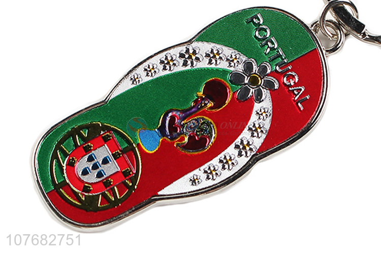 Good quality flp flops key chain metal keychain key ring