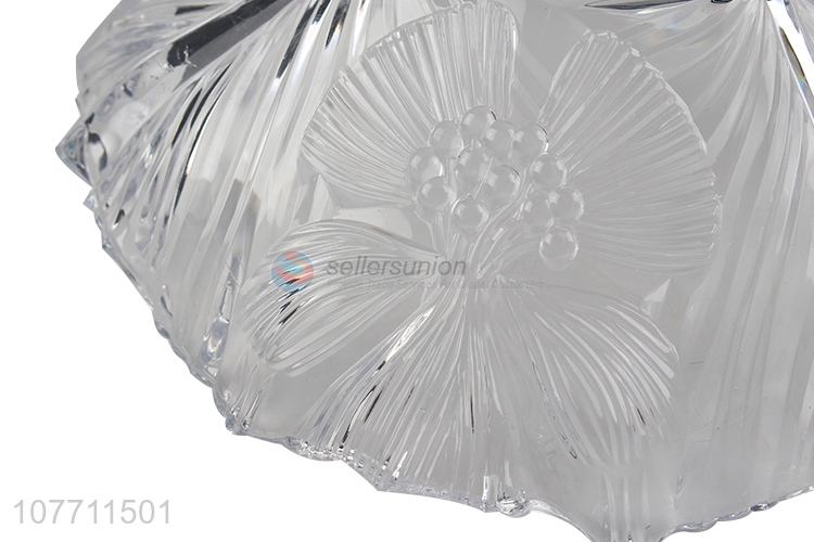 High quality deluxe crystal clear plastic fruit plate fruit dish