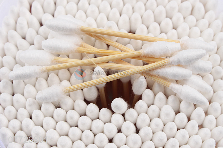 Hot sale double-headed bamboo stick cotton swab beauty try makeup cotton swab stick